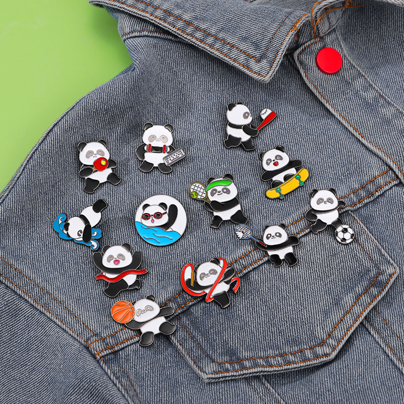Badminton Materi - Broches esmaltados con tema deportivo de